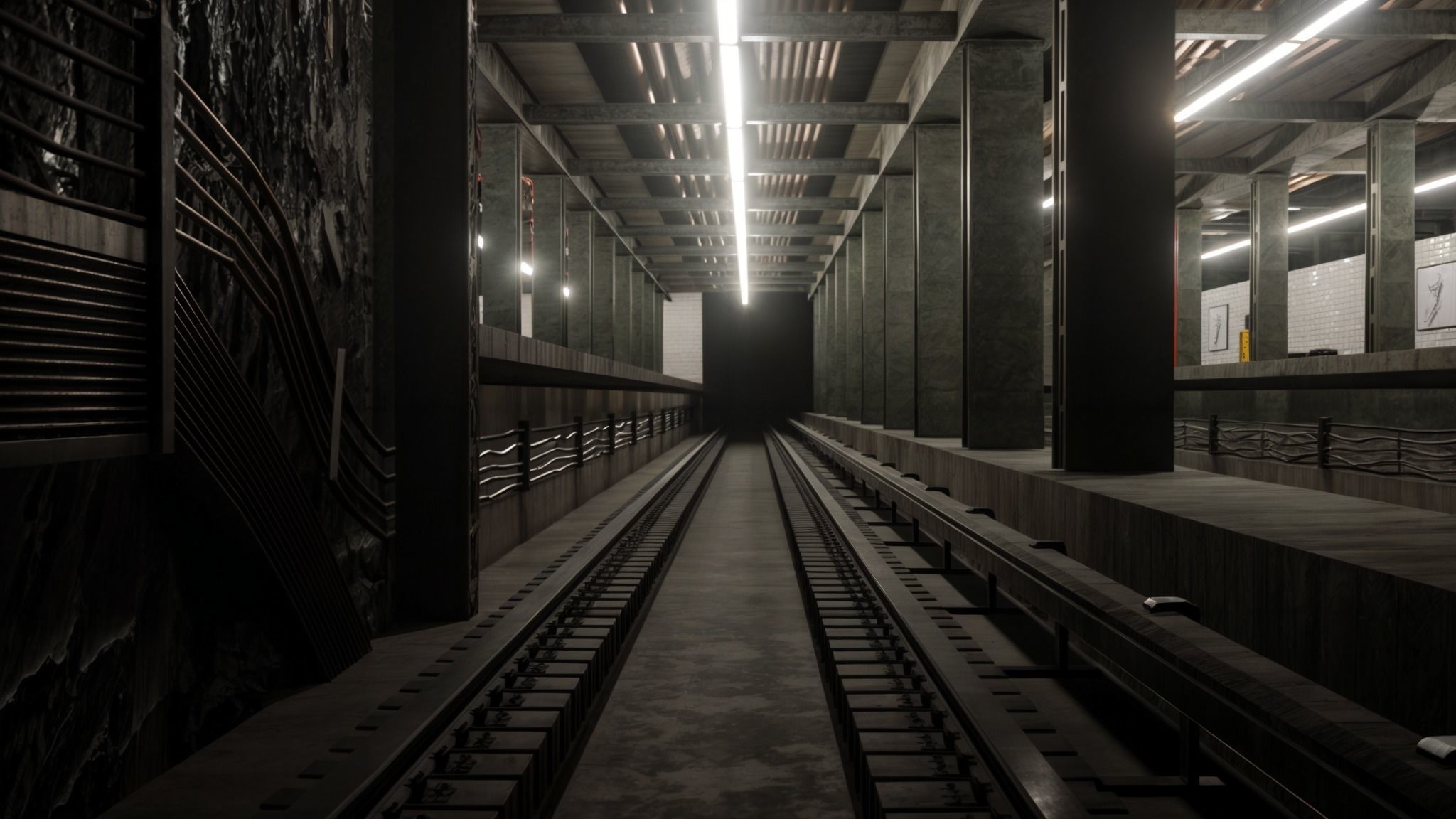 Detailed Subway Station Environment for Games and Simulations  3D model_2