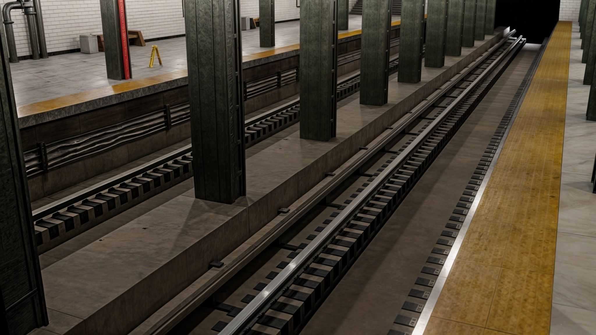 Detailed Subway Station Environment for Games and Simulations  3D model_6