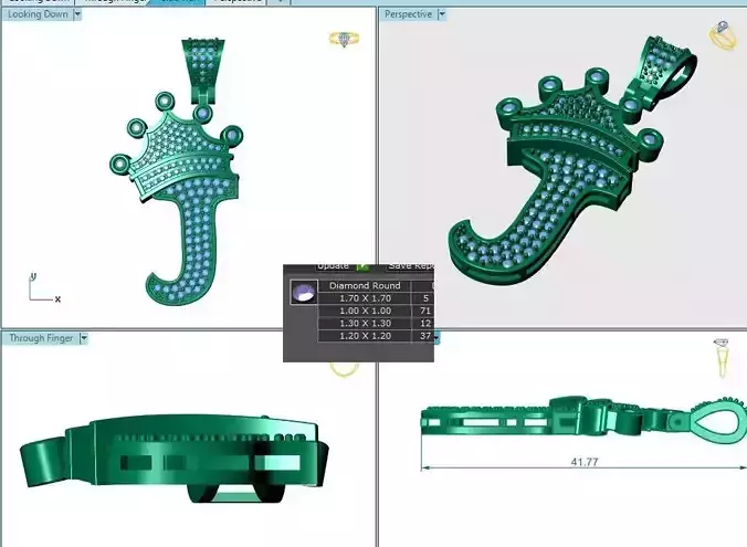 ALPHABATE PENDANT - J