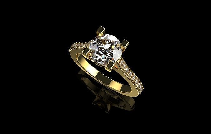 Solitaire Ring 32 3D print model