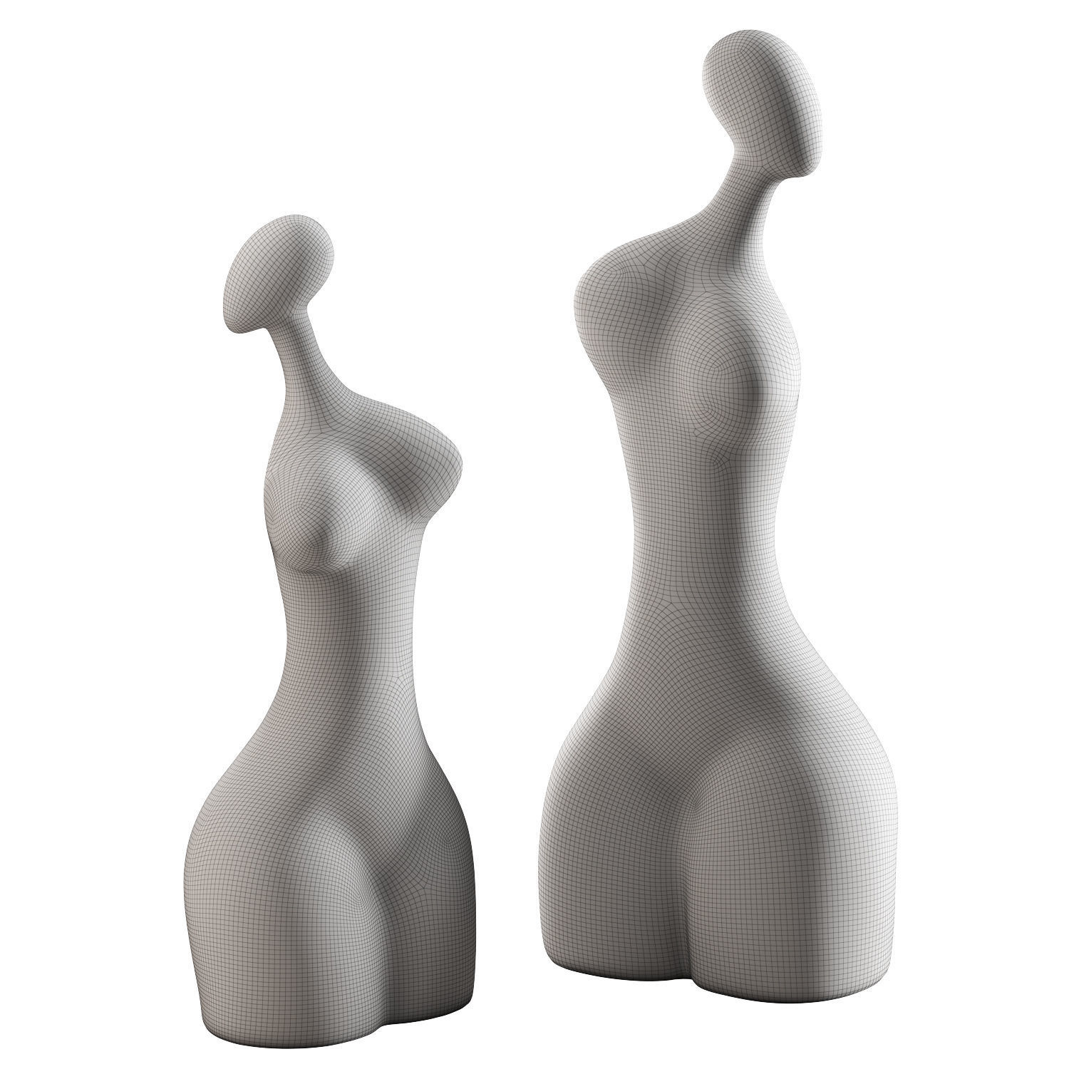 Modern ceramic abstract female statues 3D model_6