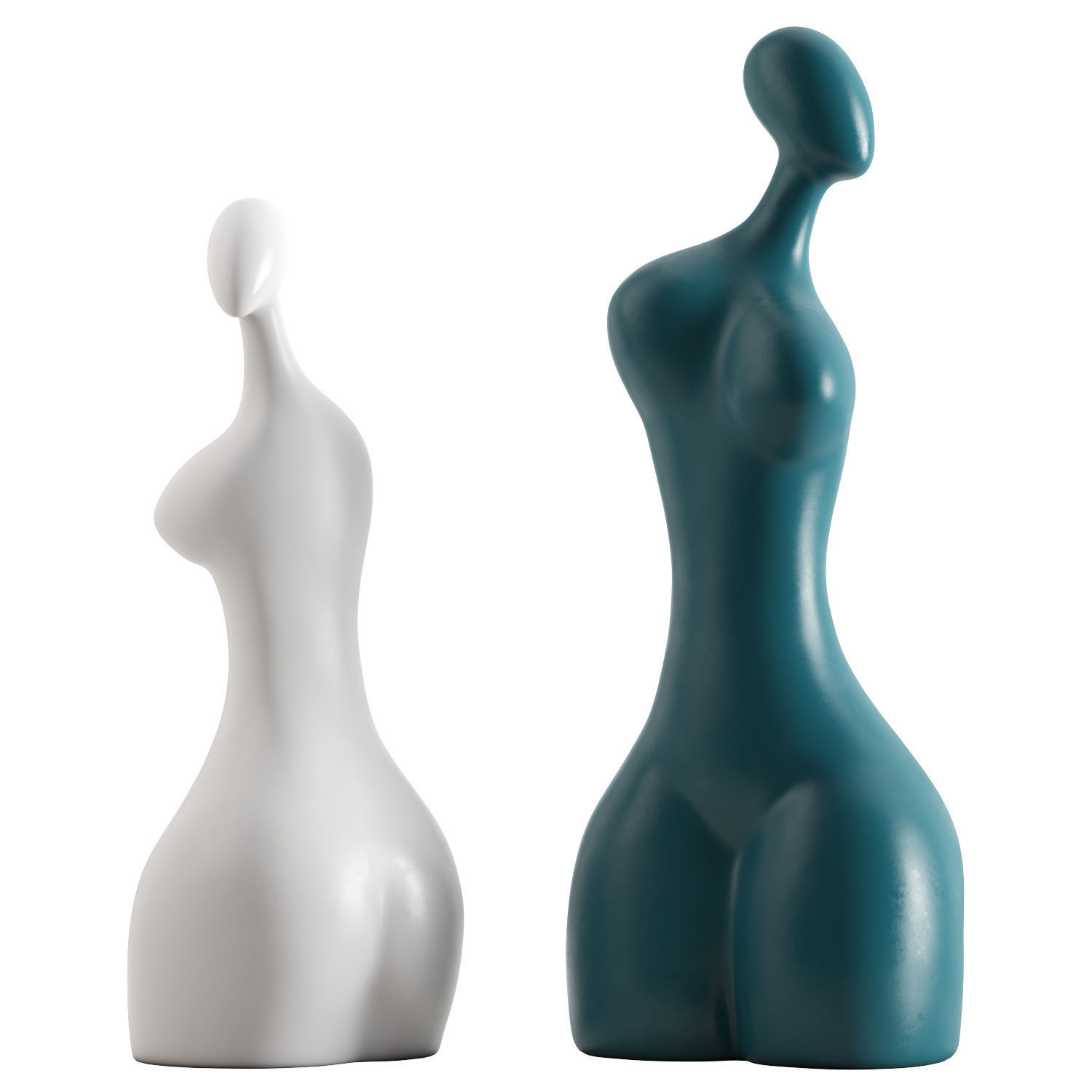 Modern ceramic abstract female statues 3D model_2