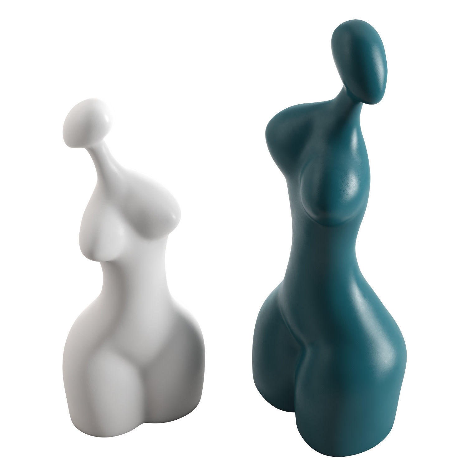 Modern ceramic abstract female statues 3D model_4