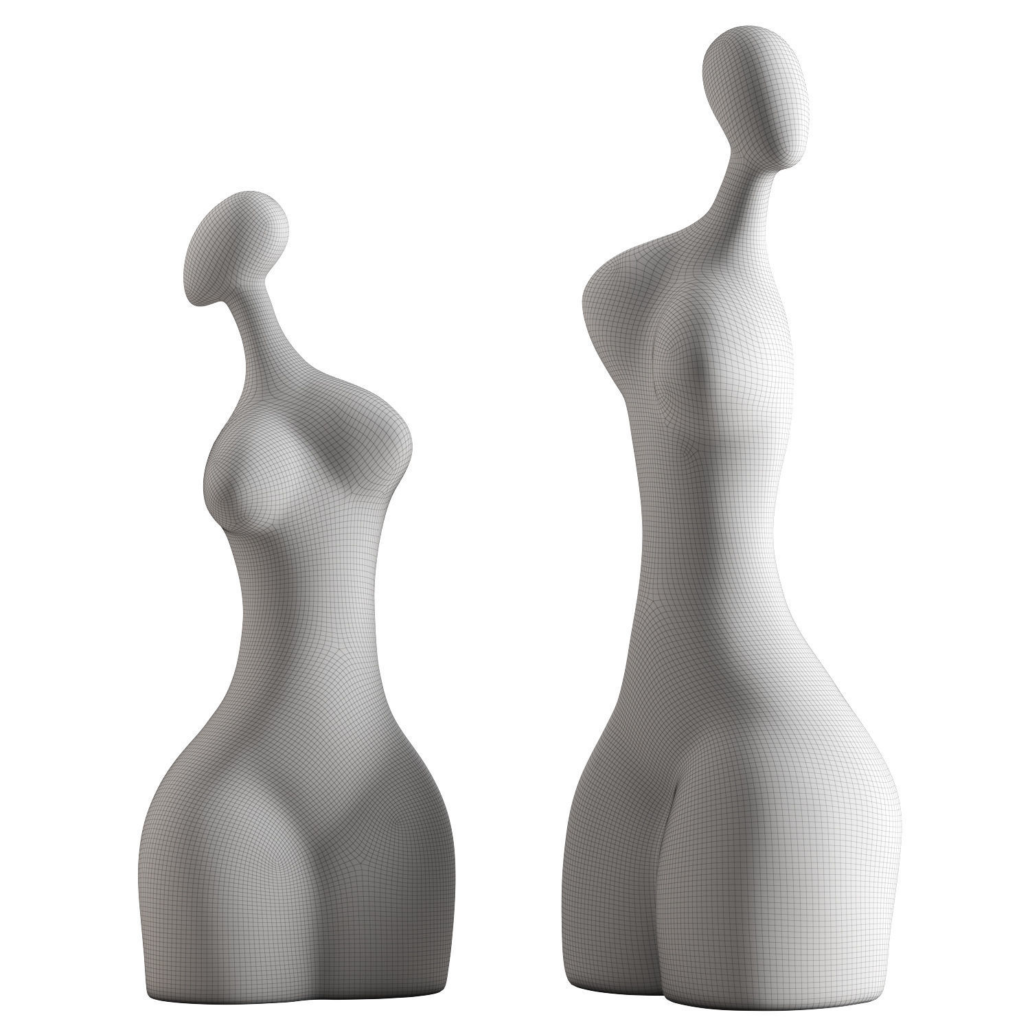 Modern ceramic abstract female statues 3D model_5