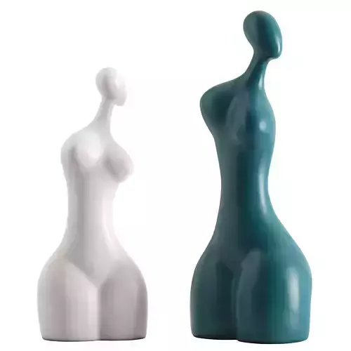 Modern ceramic abstract female statues 3D model