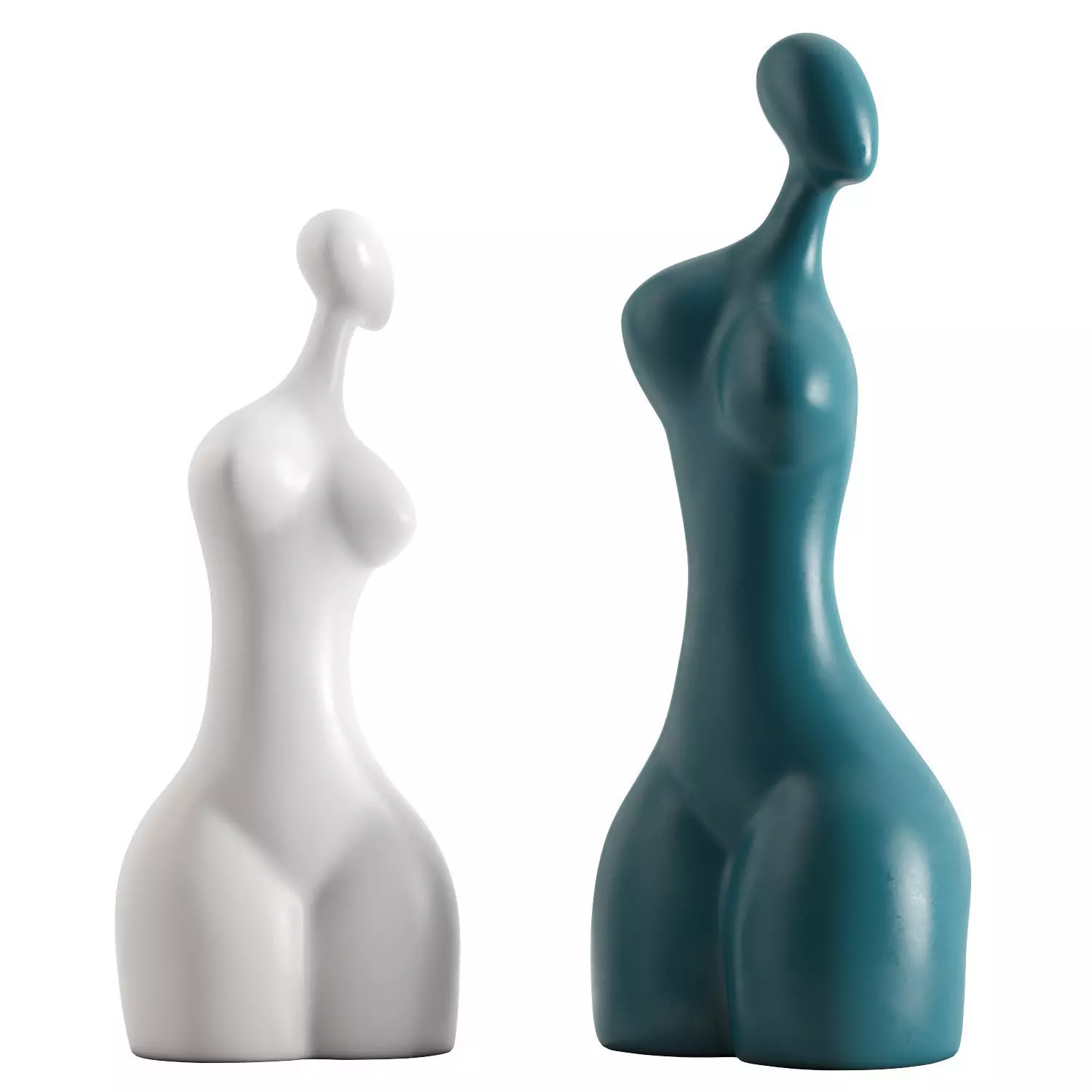 Modern ceramic abstract female statues 3D model_0