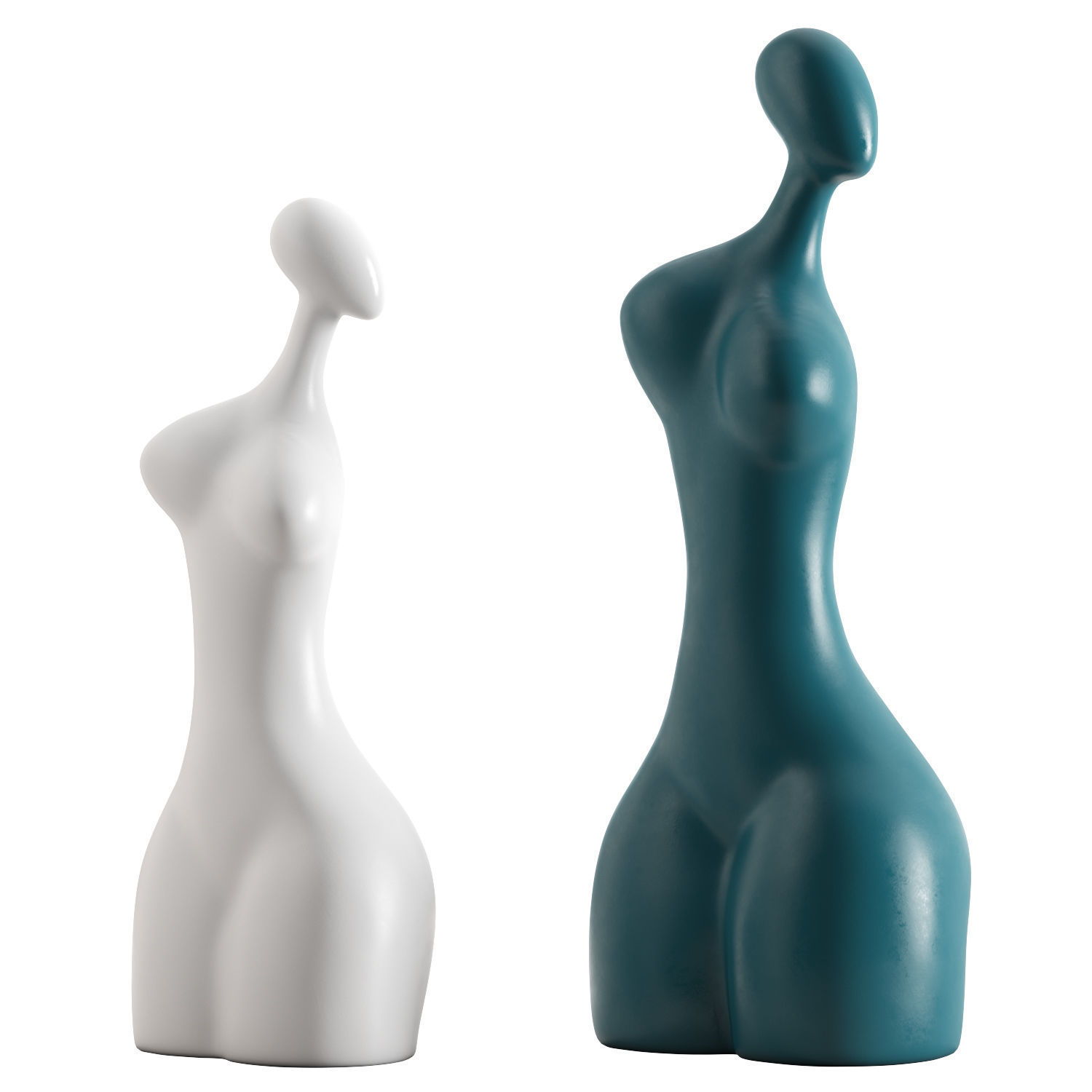 Modern ceramic abstract female statues 3D model_1