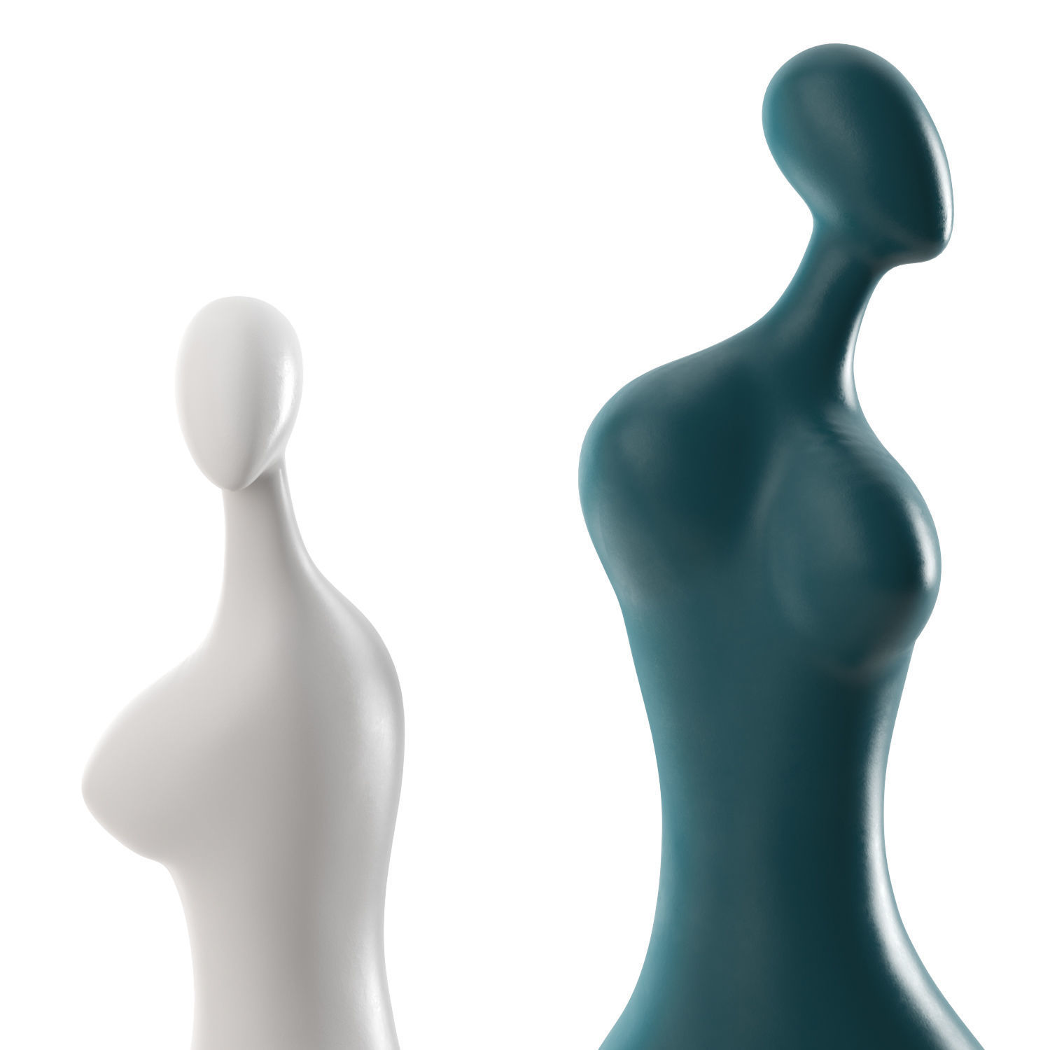 Modern ceramic abstract female statues 3D model_3