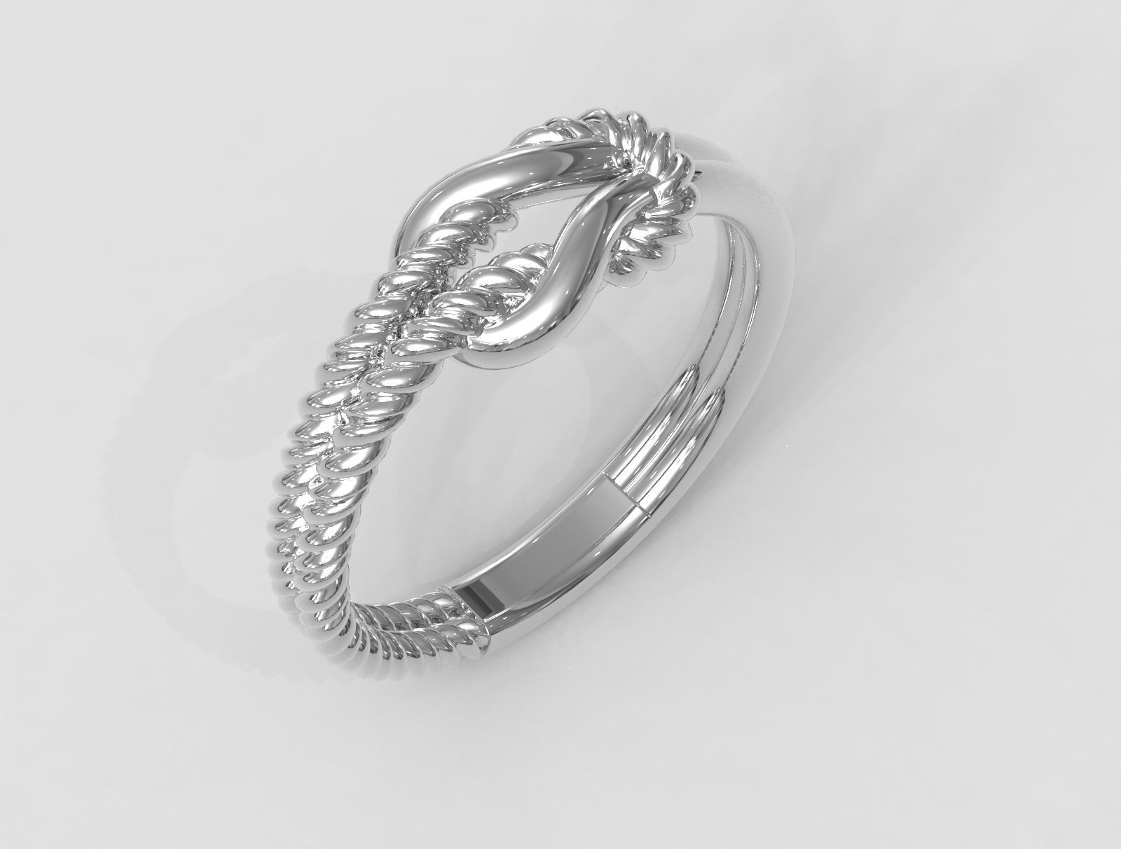 Knot  Rope Ring 3D print model_2