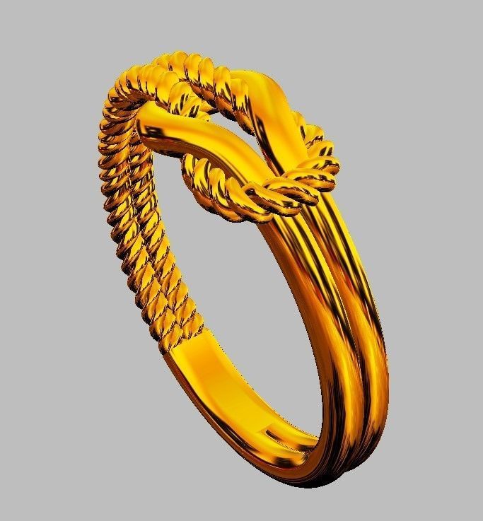 Knot  Rope Ring 3D print model_11