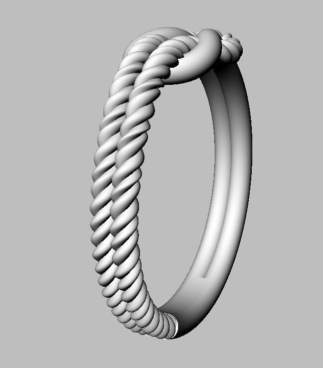 Knot  Rope Ring 3D print model_21