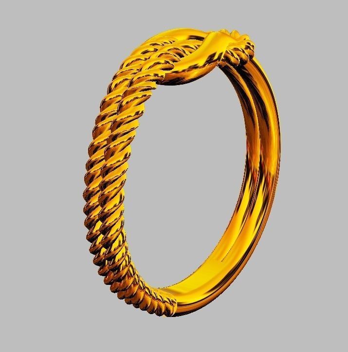 Knot  Rope Ring 3D print model_9