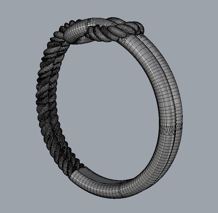 Knot  Rope Ring 3D print model_16