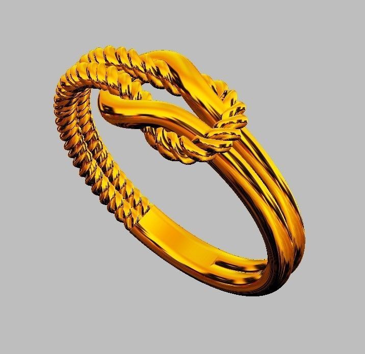Knot  Rope Ring 3D print model_8