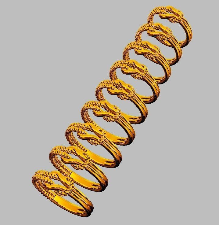Knot  Rope Ring 3D print model_6