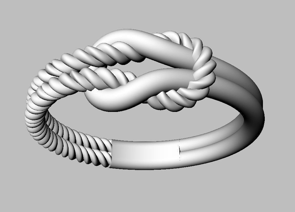 Knot  Rope Ring 3D print model_19