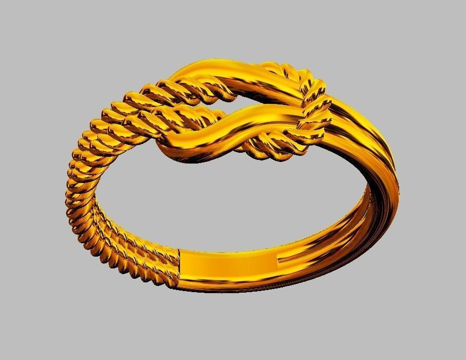 Knot  Rope Ring 3D print model_7