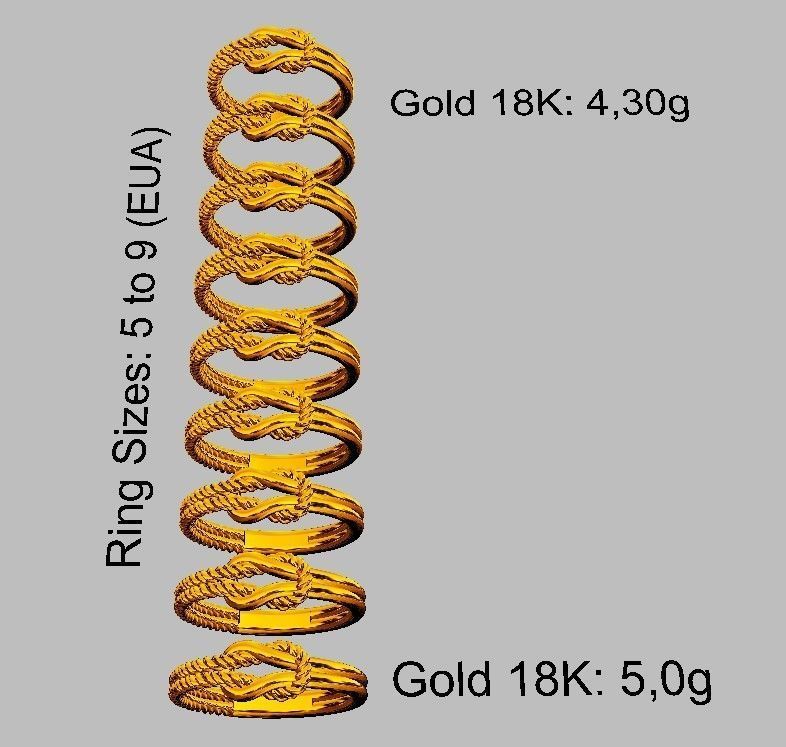 Knot  Rope Ring 3D print model_5