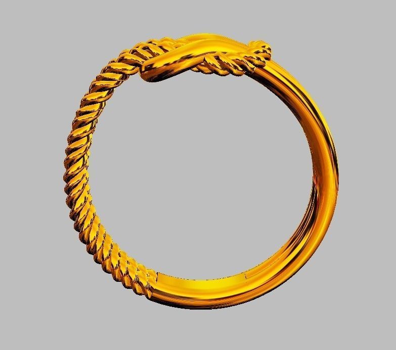 Knot  Rope Ring 3D print model_12