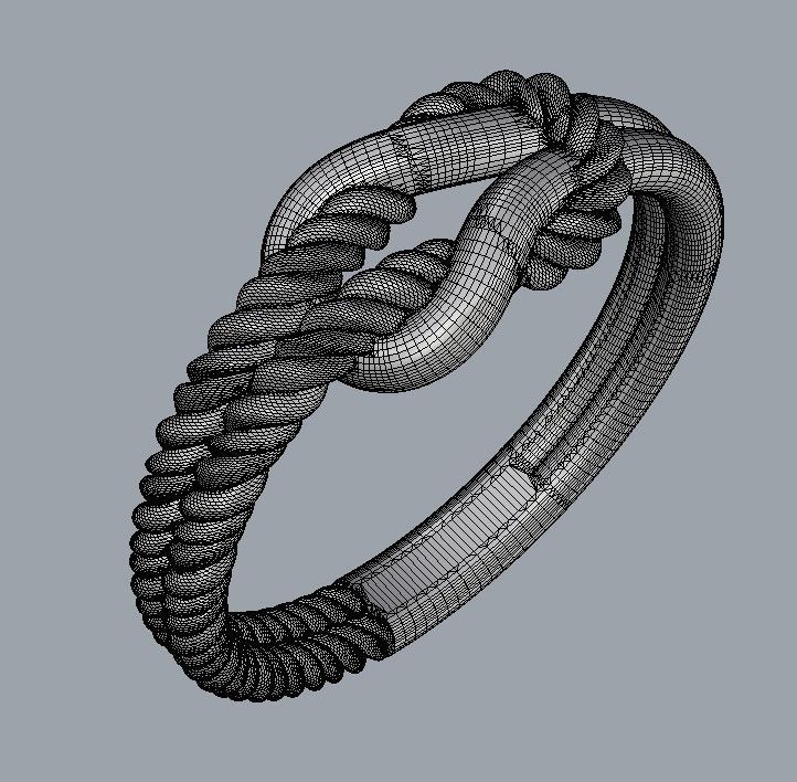 Knot  Rope Ring 3D print model_14