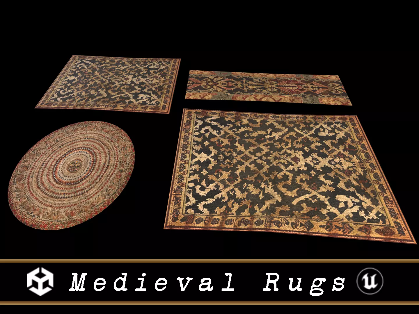 Medieval Rugs Low-poly 3D model_0
