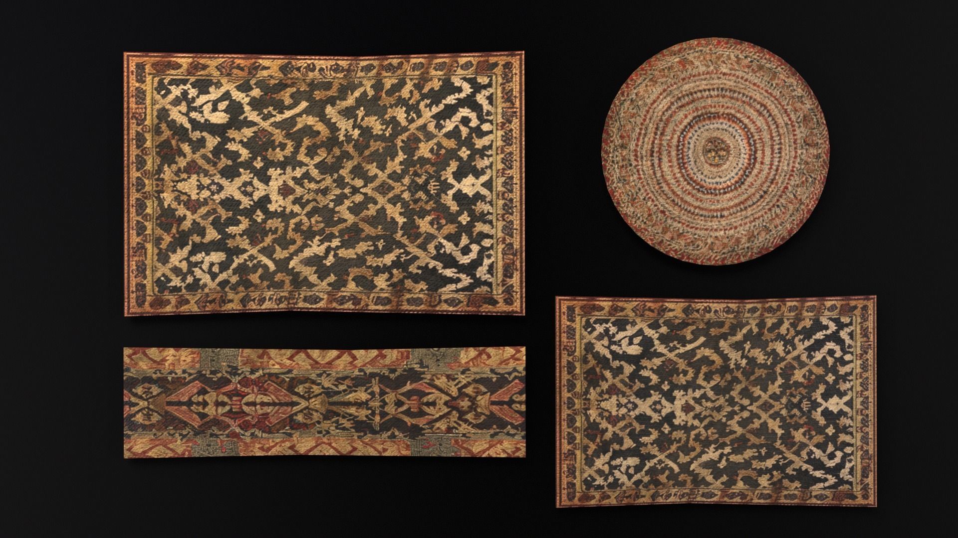 Medieval Rugs Low-poly 3D model_12