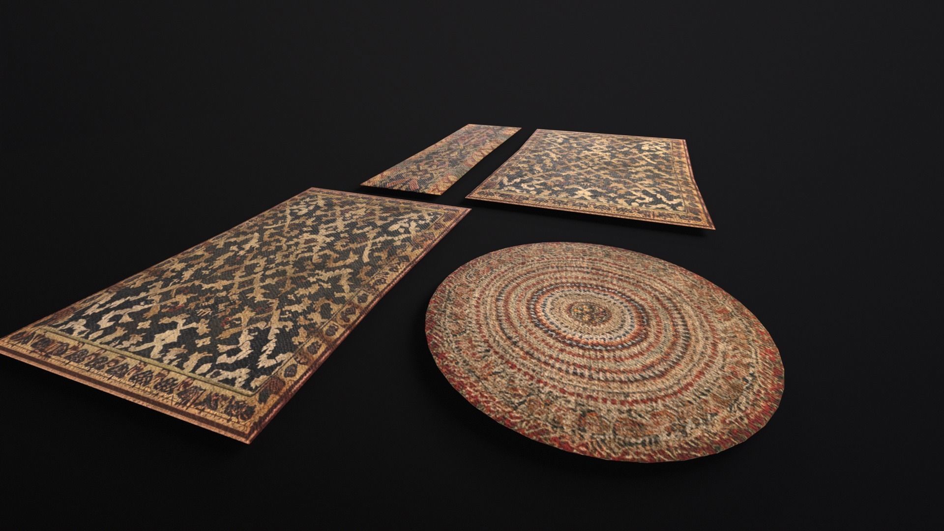Medieval Rugs Low-poly 3D model_4
