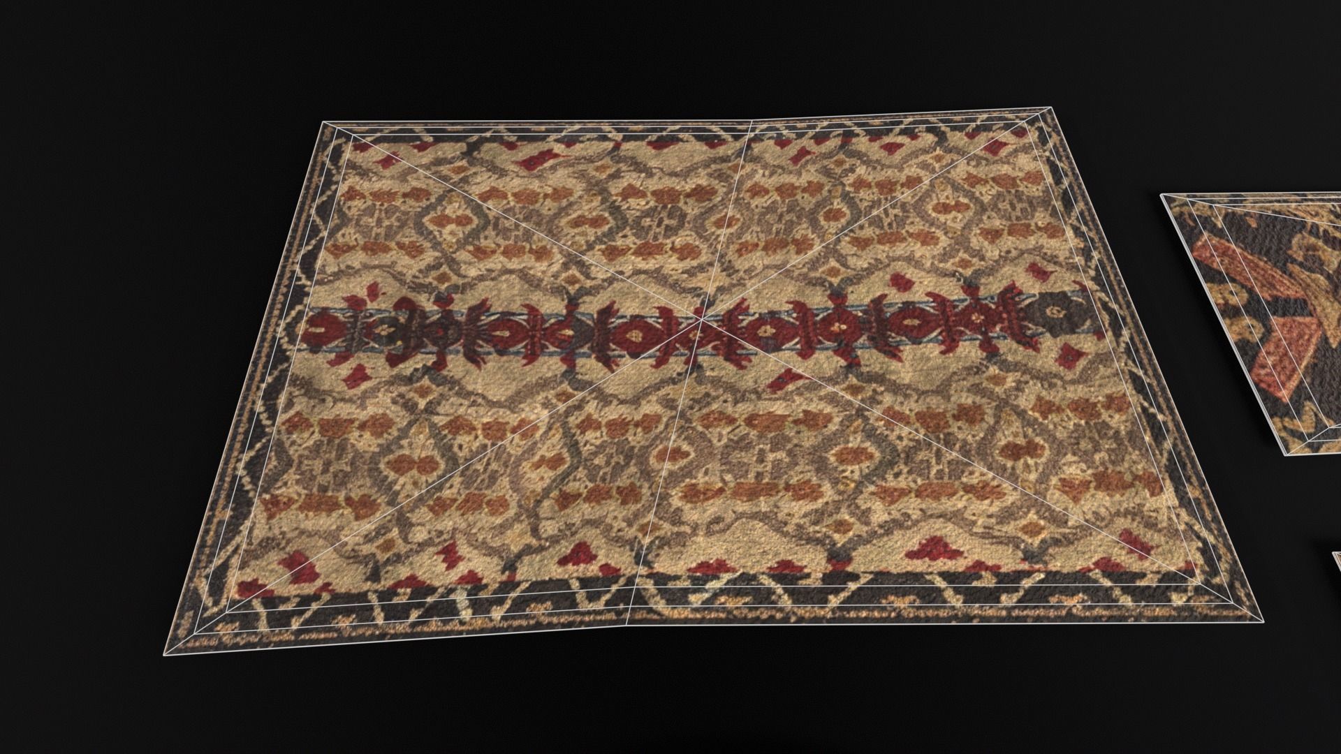 Japanese Rugs  Low-poly 3D model_11