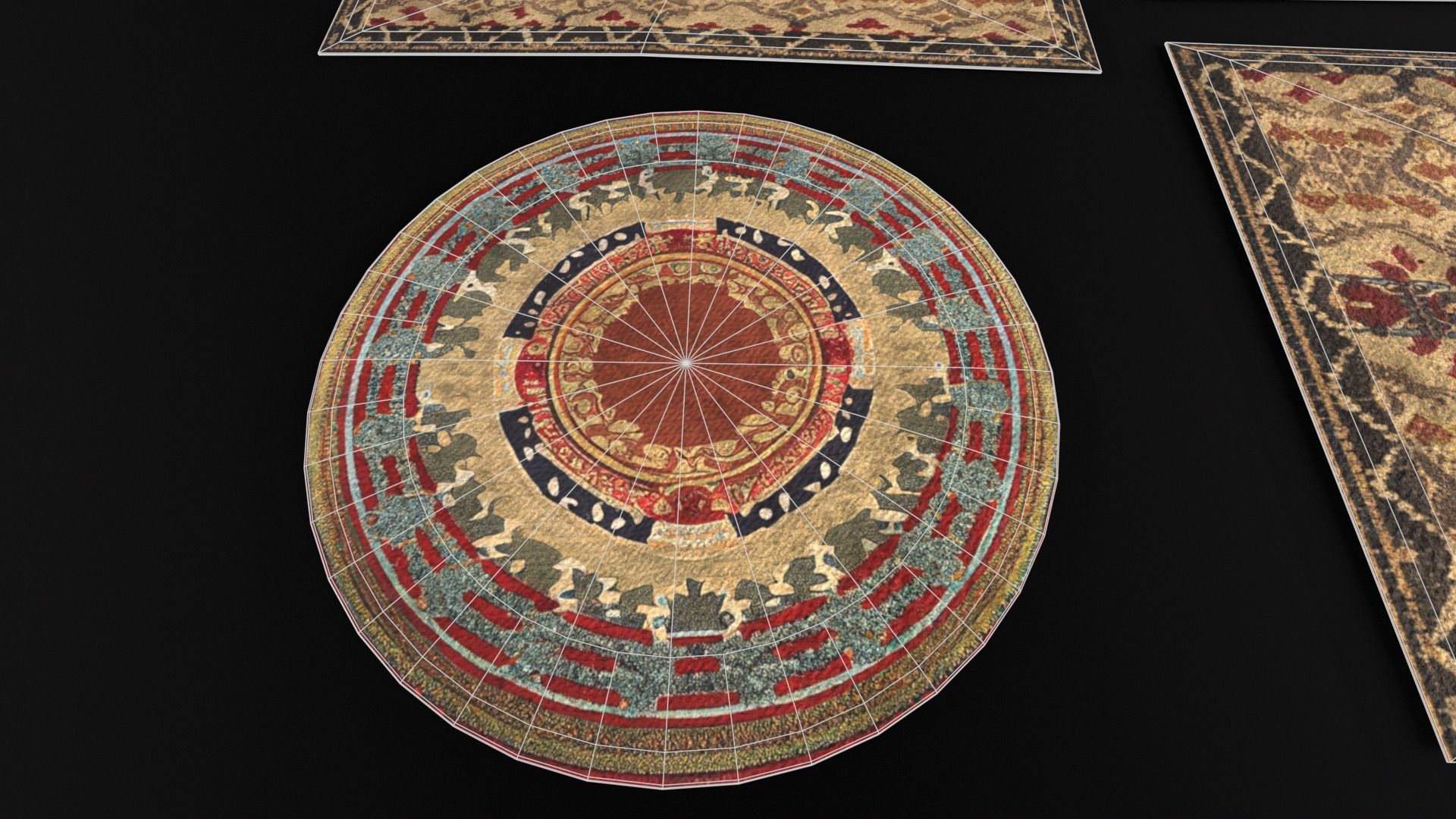 Japanese Rugs  Low-poly 3D model_9