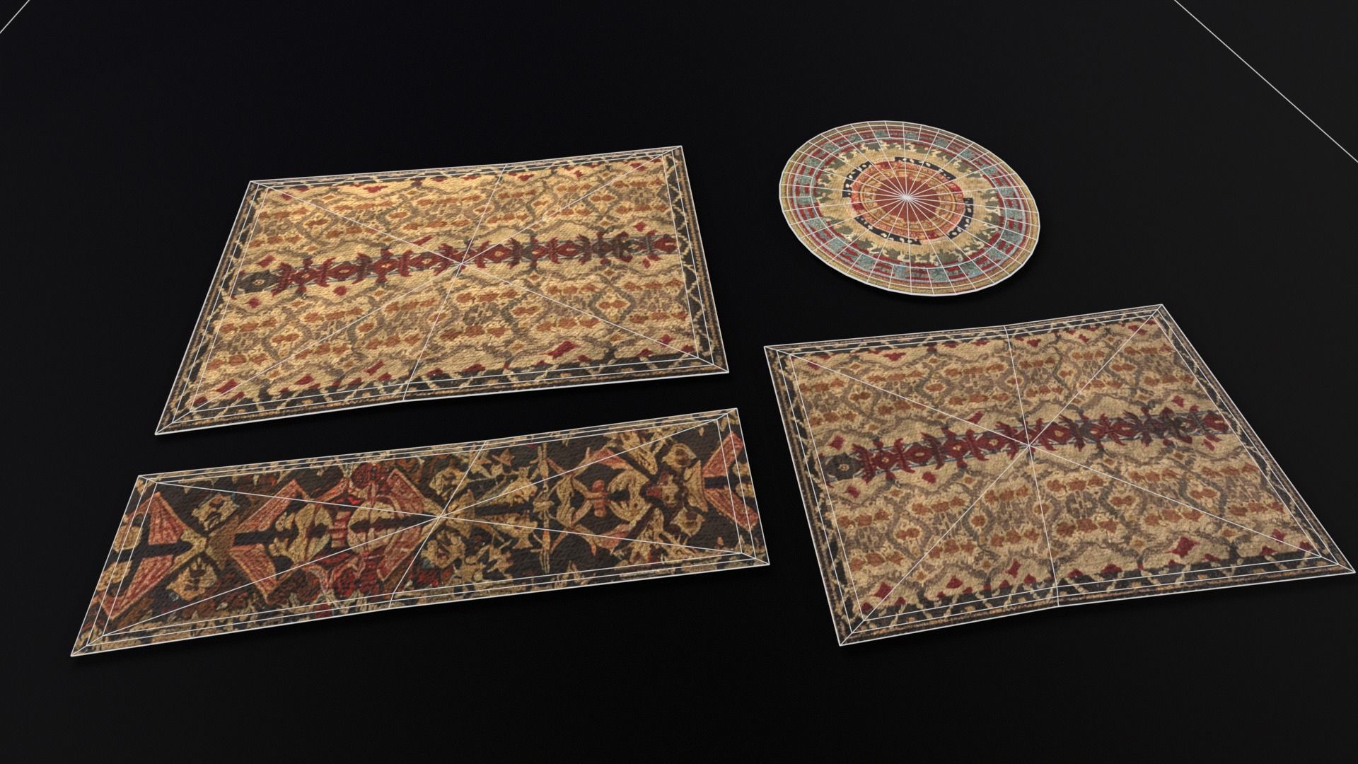 Japanese Rugs  Low-poly 3D model_3