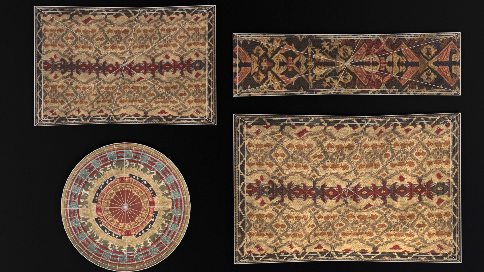 Japanese Rugs  Low-poly 3D model_13