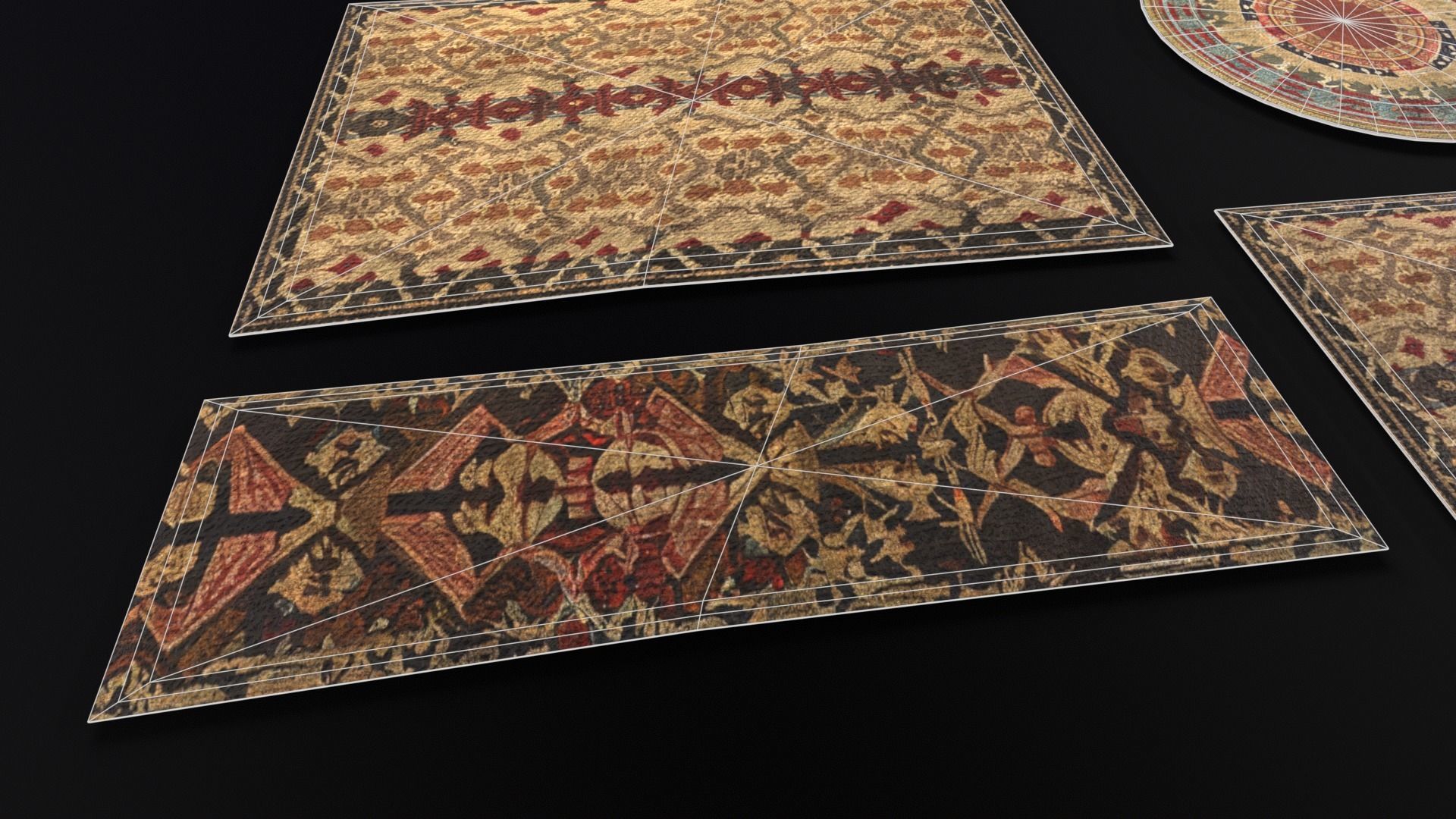 Japanese Rugs  Low-poly 3D model_5
