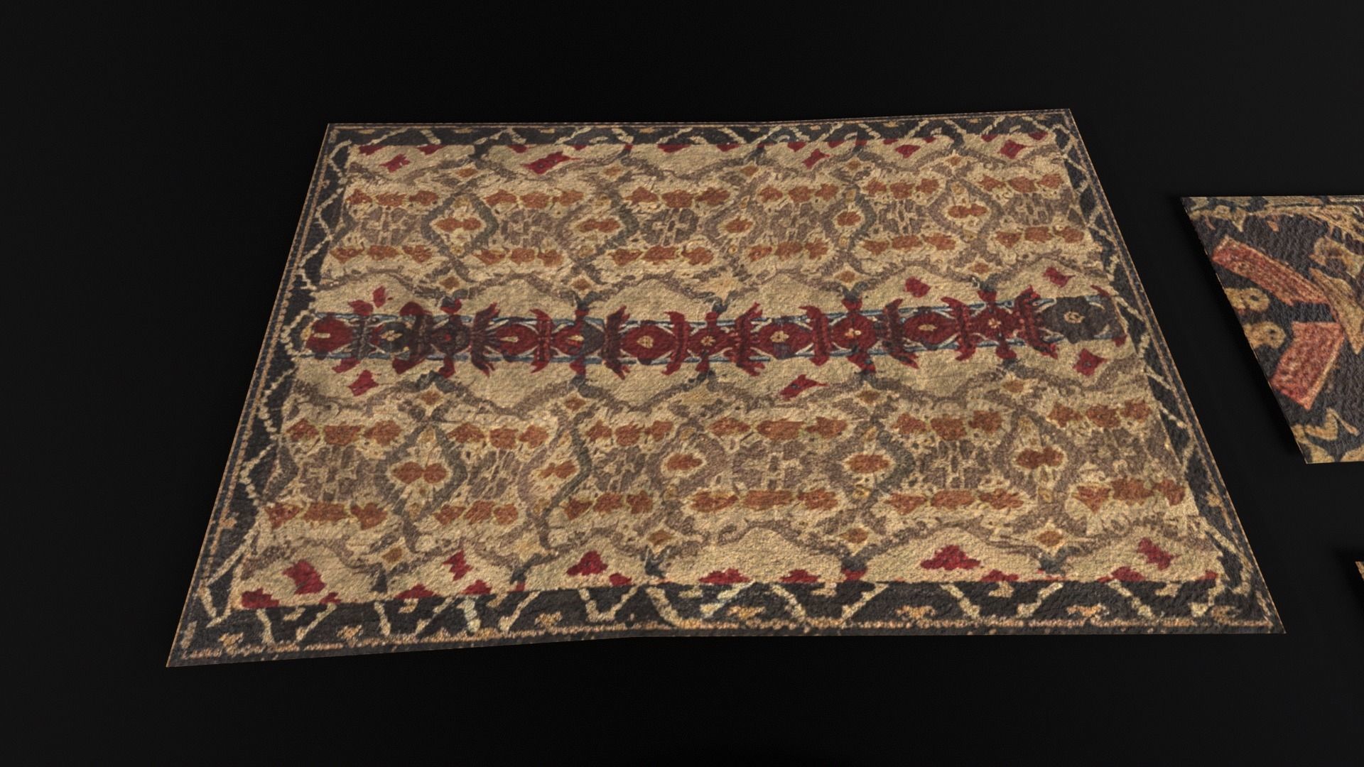 Japanese Rugs  Low-poly 3D model_10