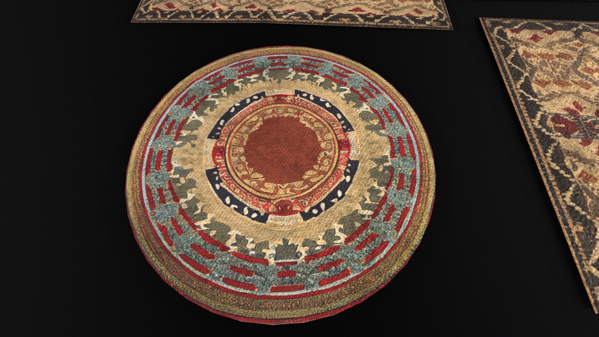 Japanese Rugs  Low-poly 3D model_8