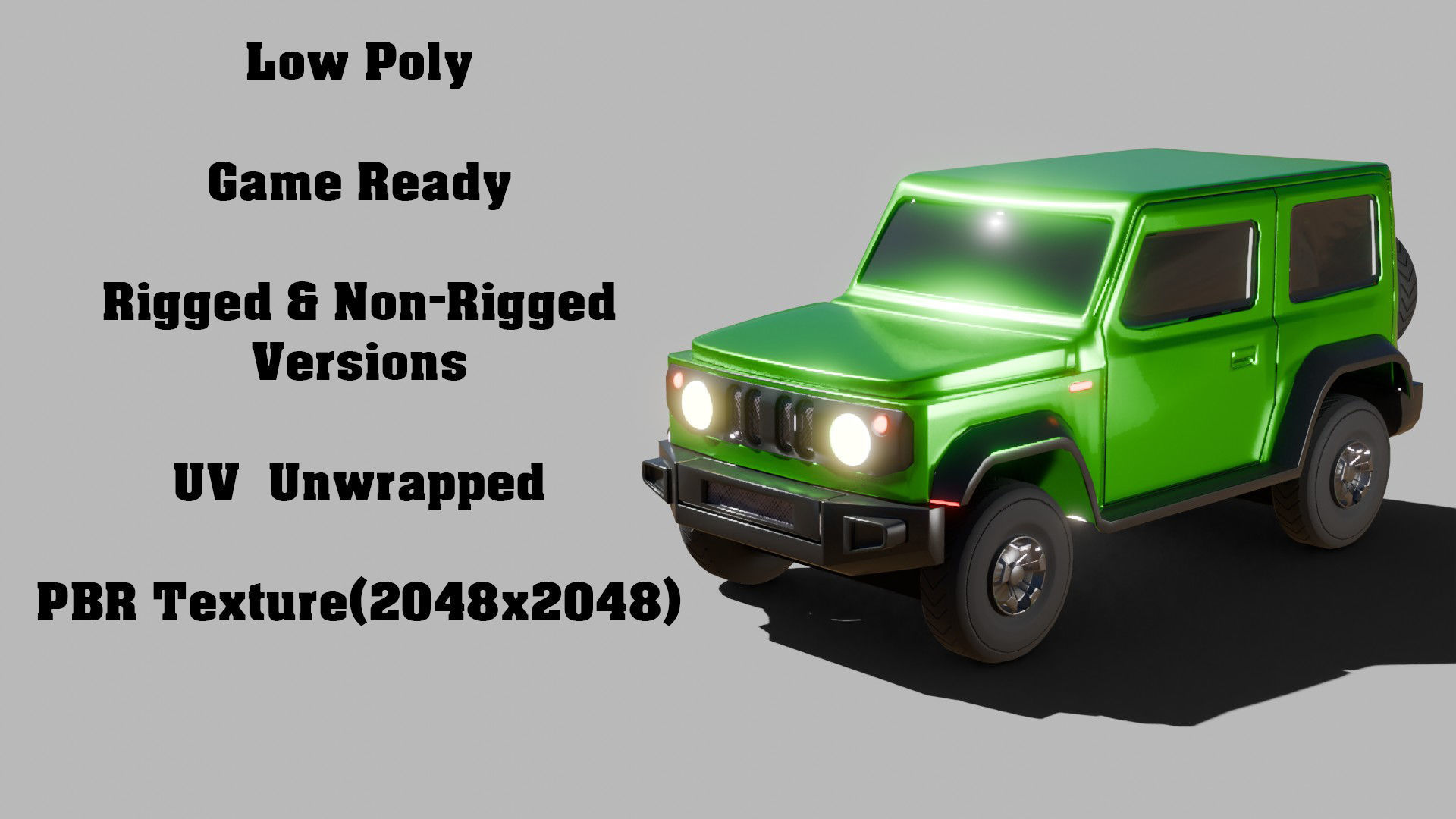 Jeep Vehicle - Game Ready - PBR Low-poly 3D model_1