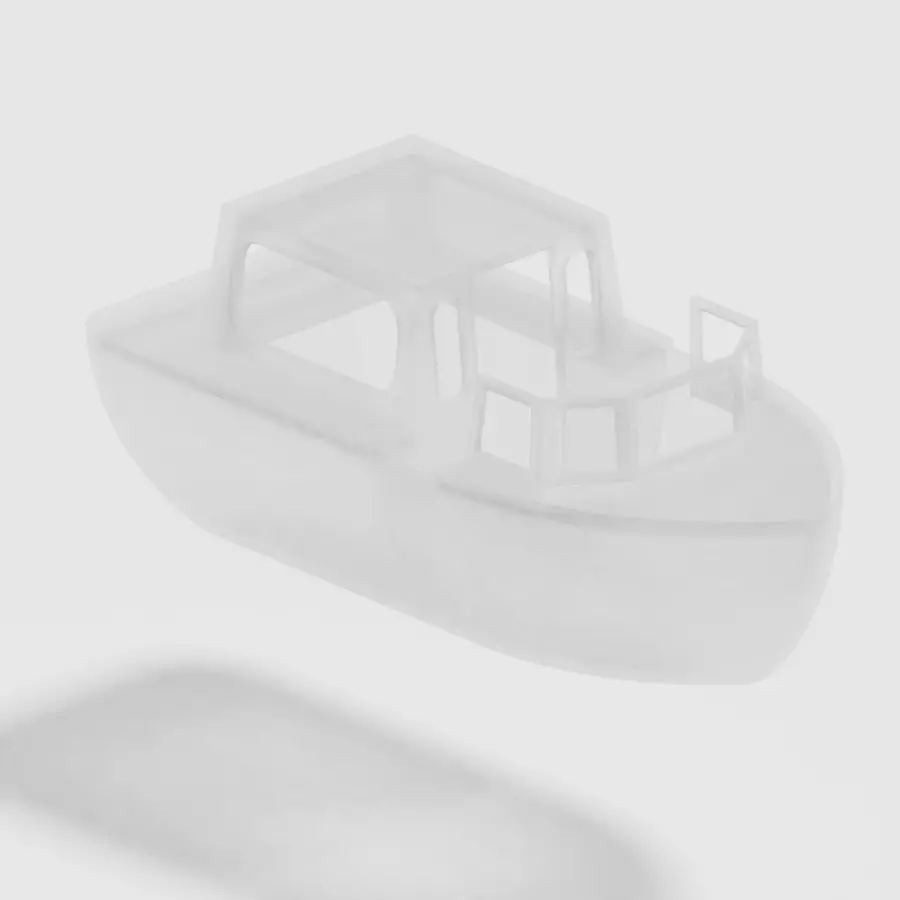Glassy Tourist Boat 3D model_0