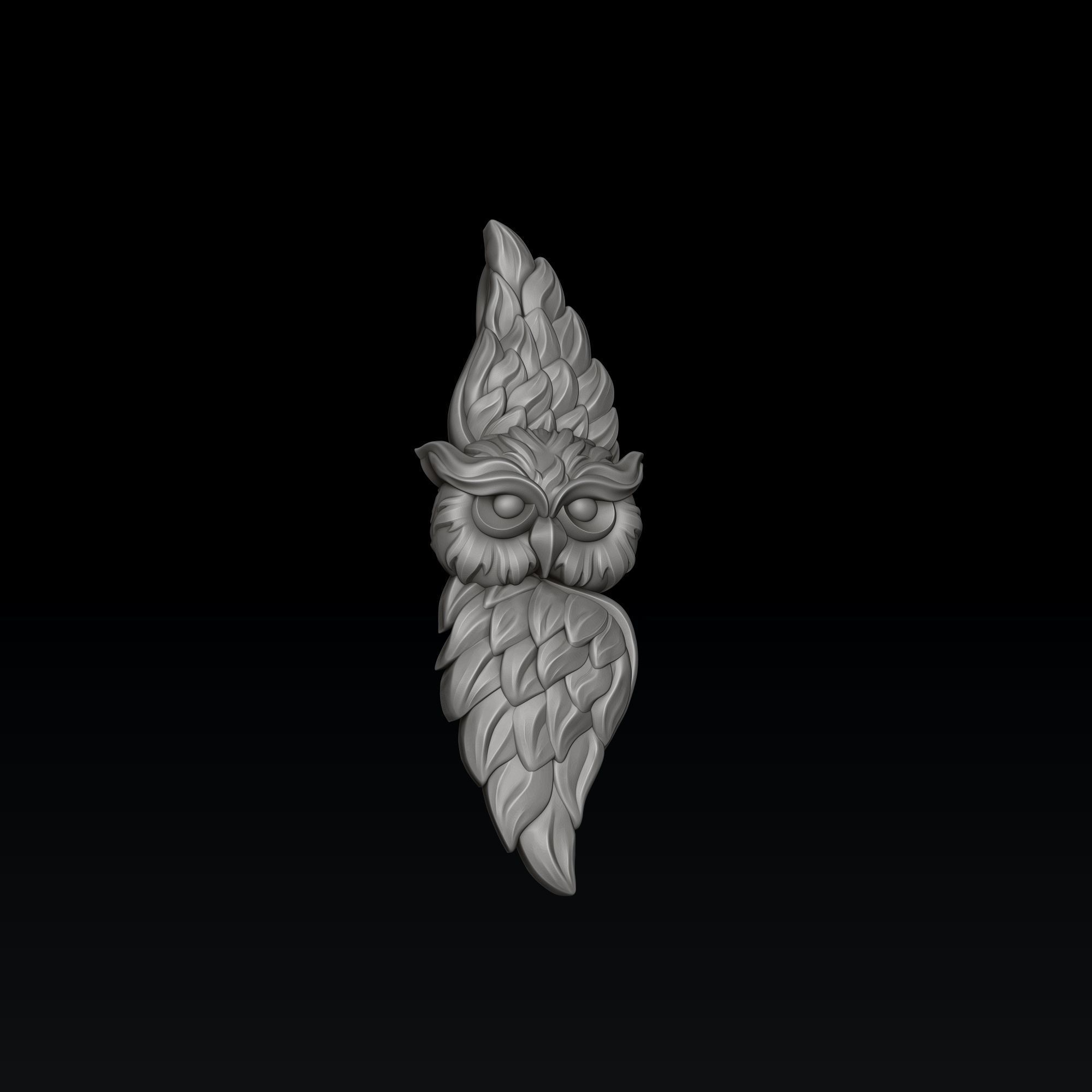 Owl Pendant Ring Set 3D print model_2