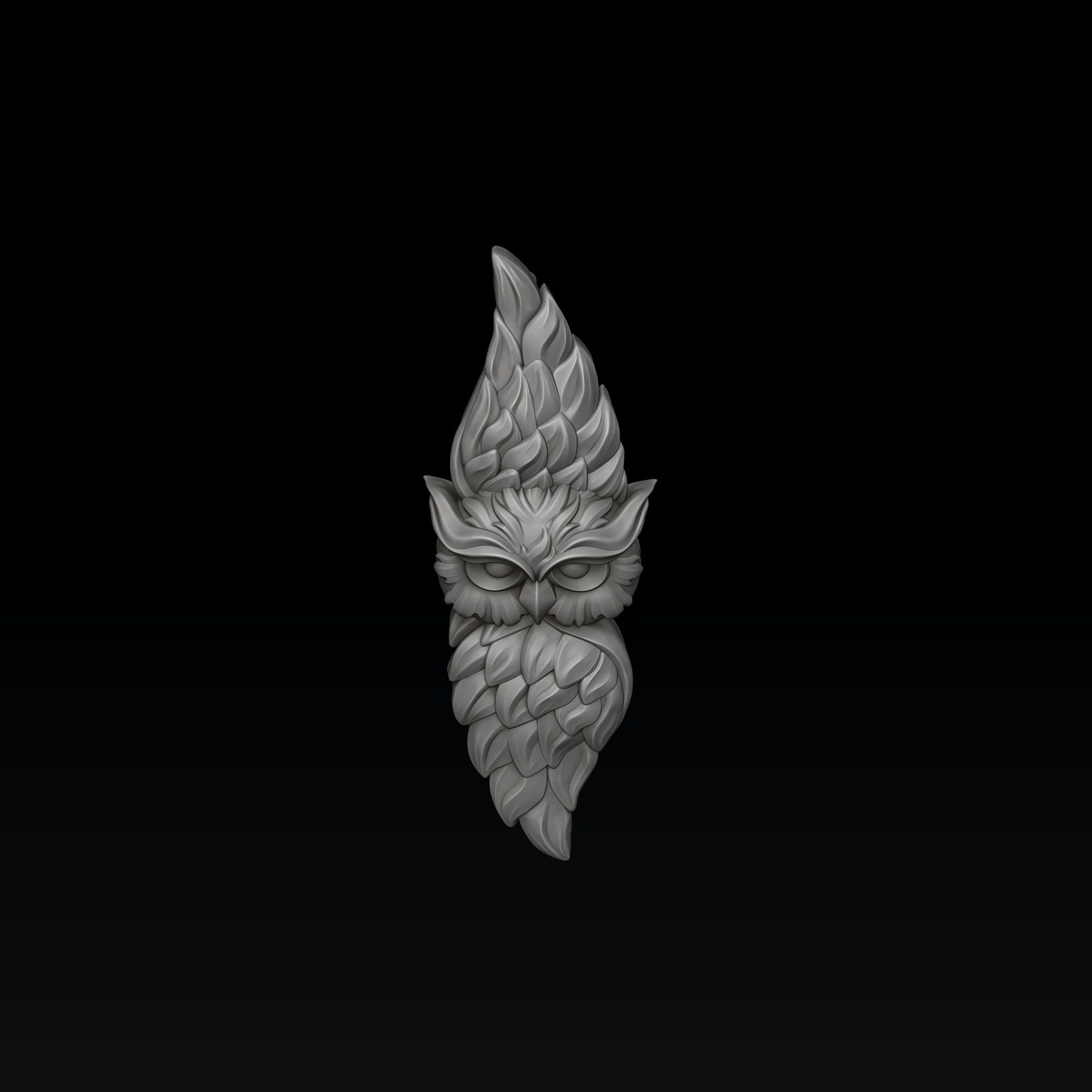Owl Pendant Ring Set 3D print model_7
