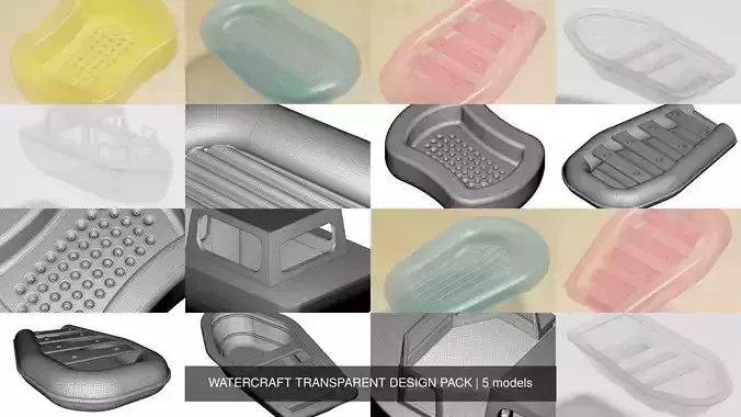 WATERCRAFT TRANSPARENT DESIGN PACK 3D Model Collection