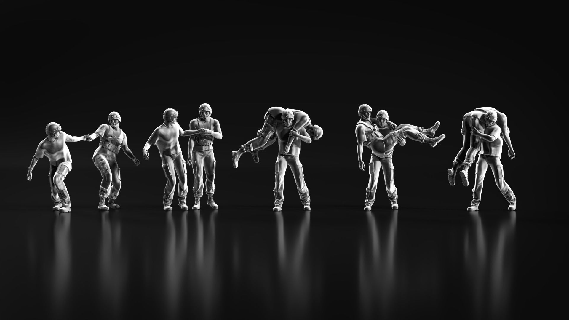 wounded soldier 3D print model_5