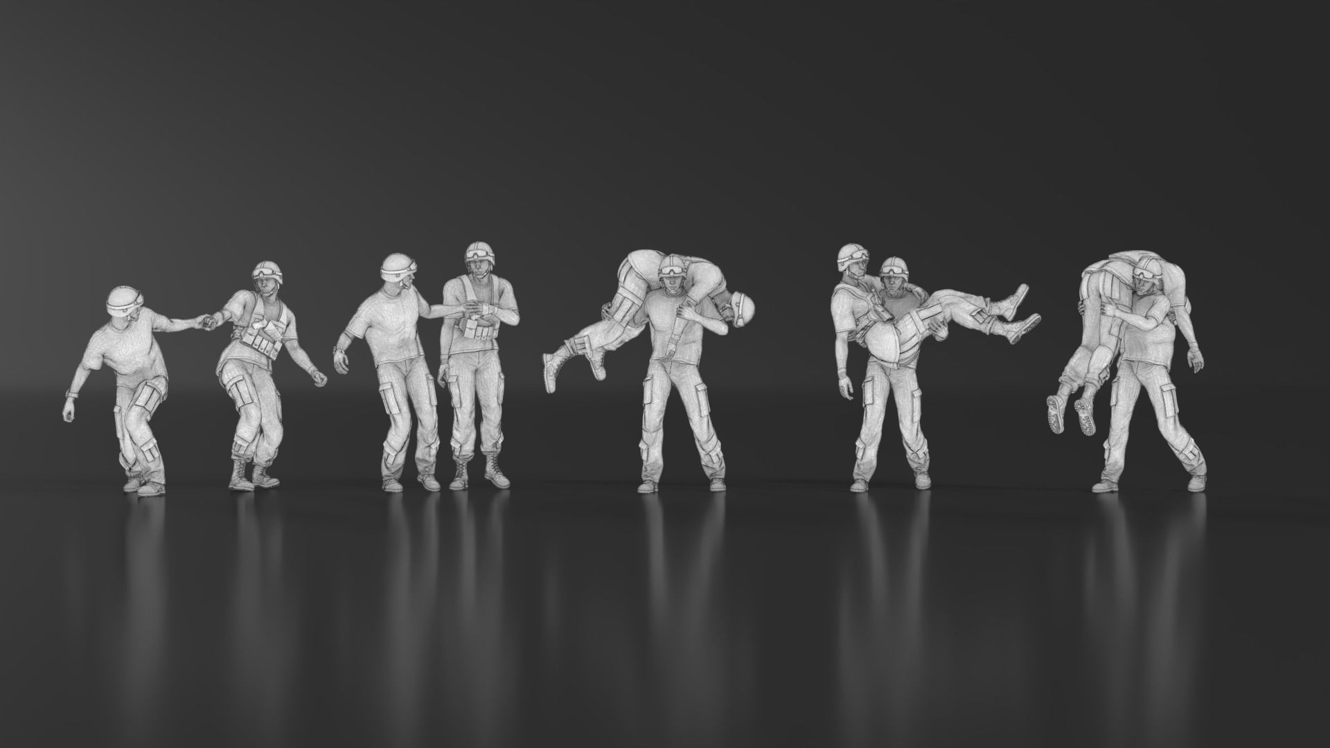 wounded soldier 3D print model_15