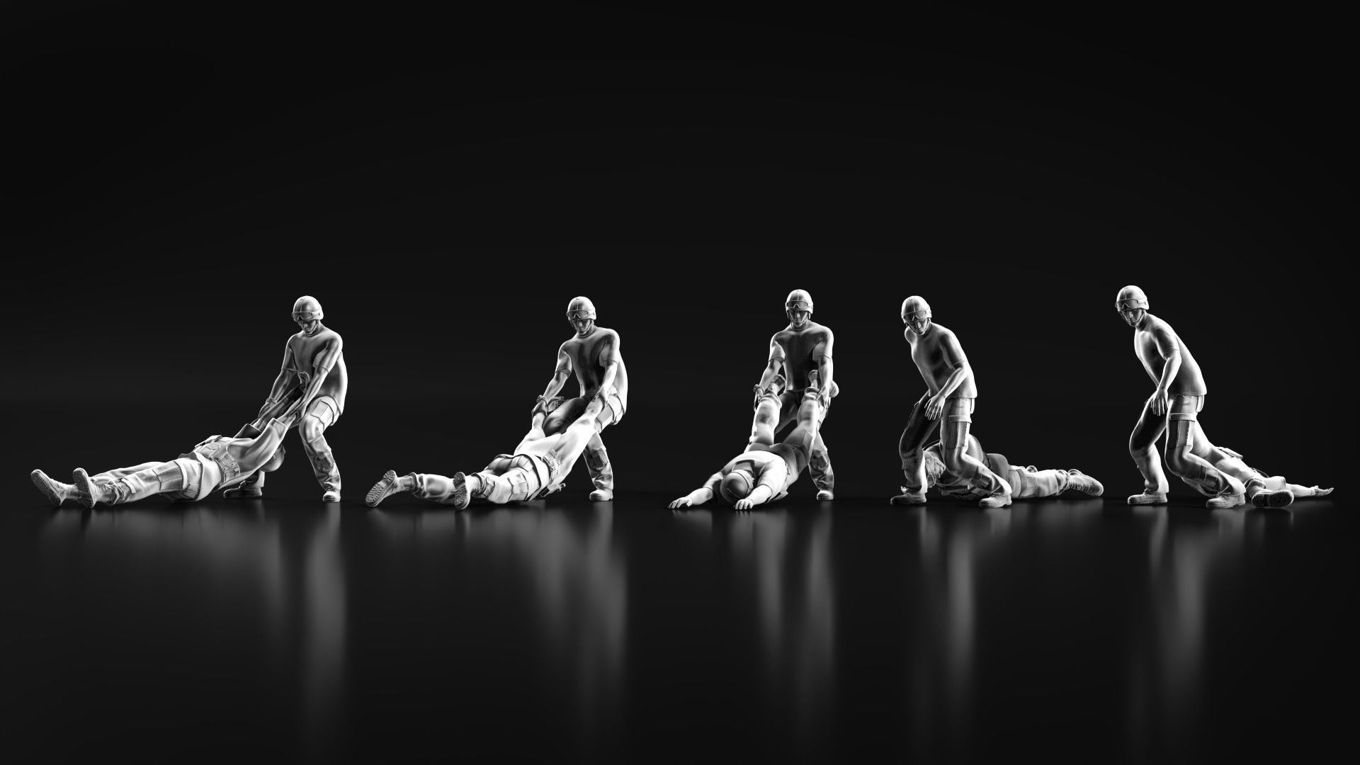 wounded soldier 3D print model_4