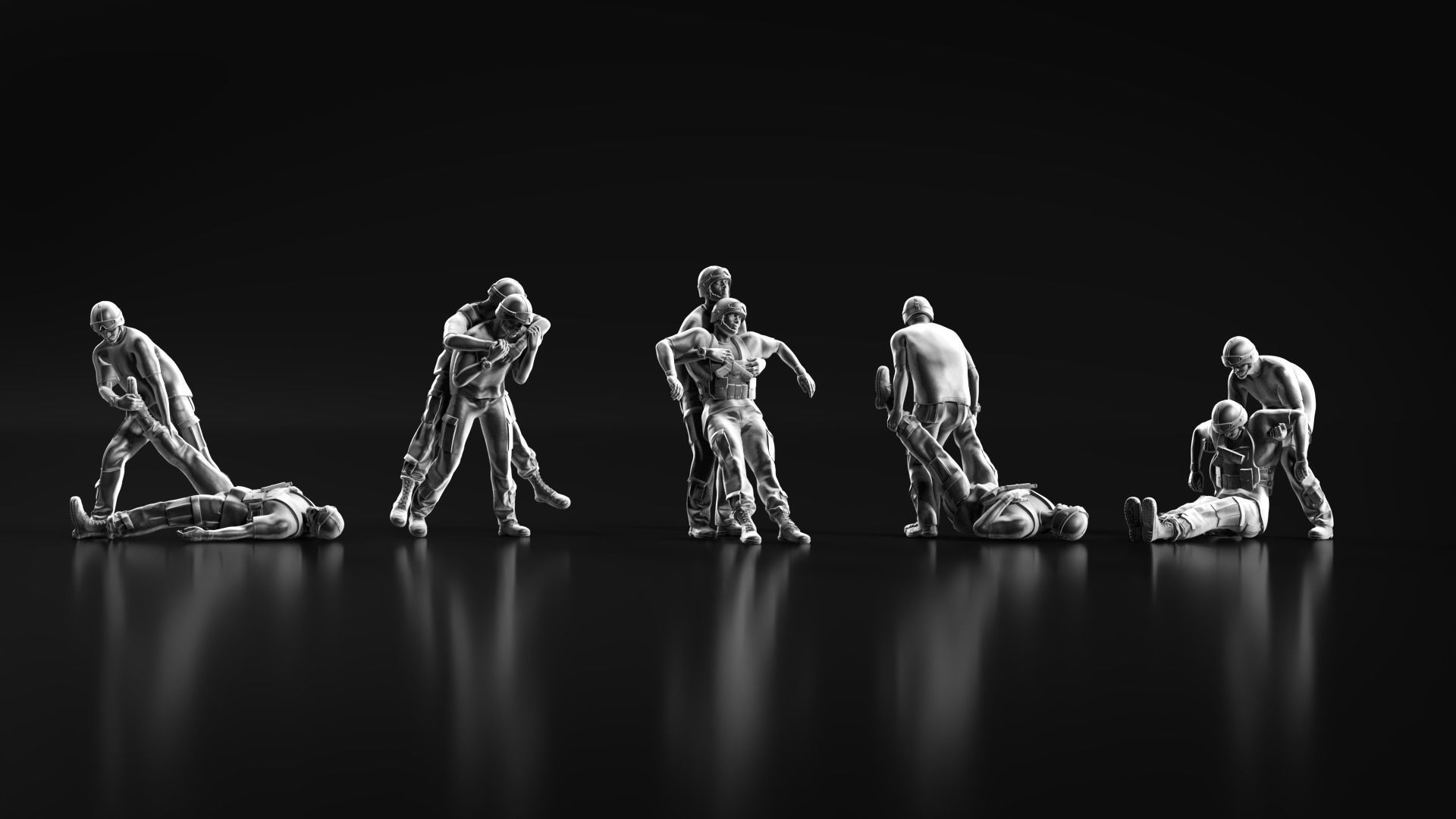 wounded soldier 3D print model_7