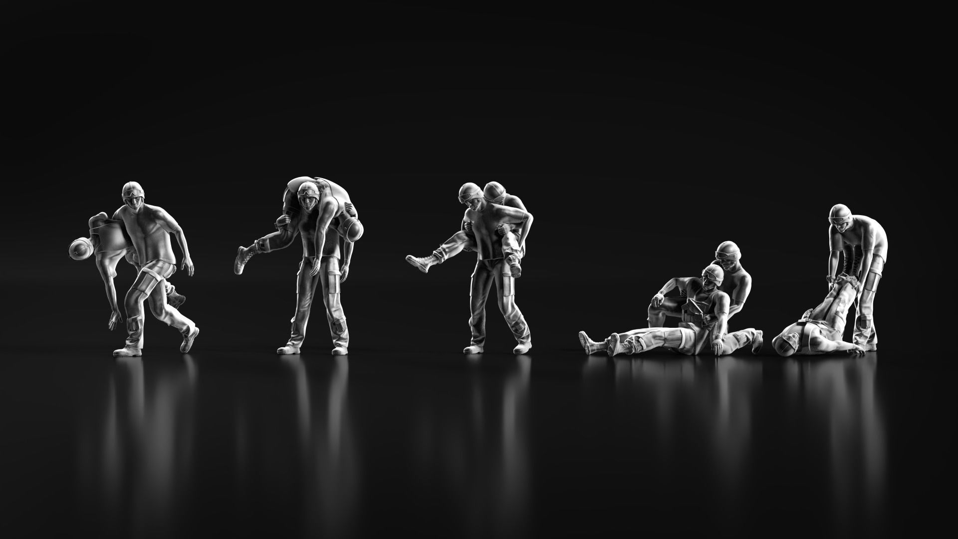 wounded soldier 3D print model_12