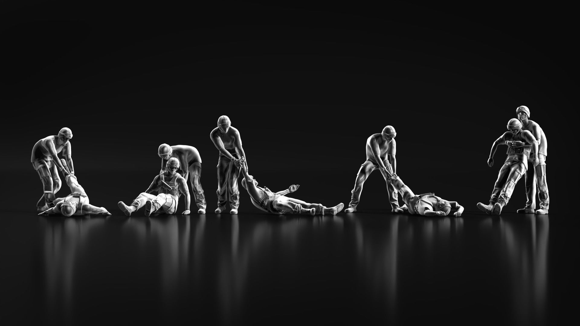 wounded soldier 3D print model_11