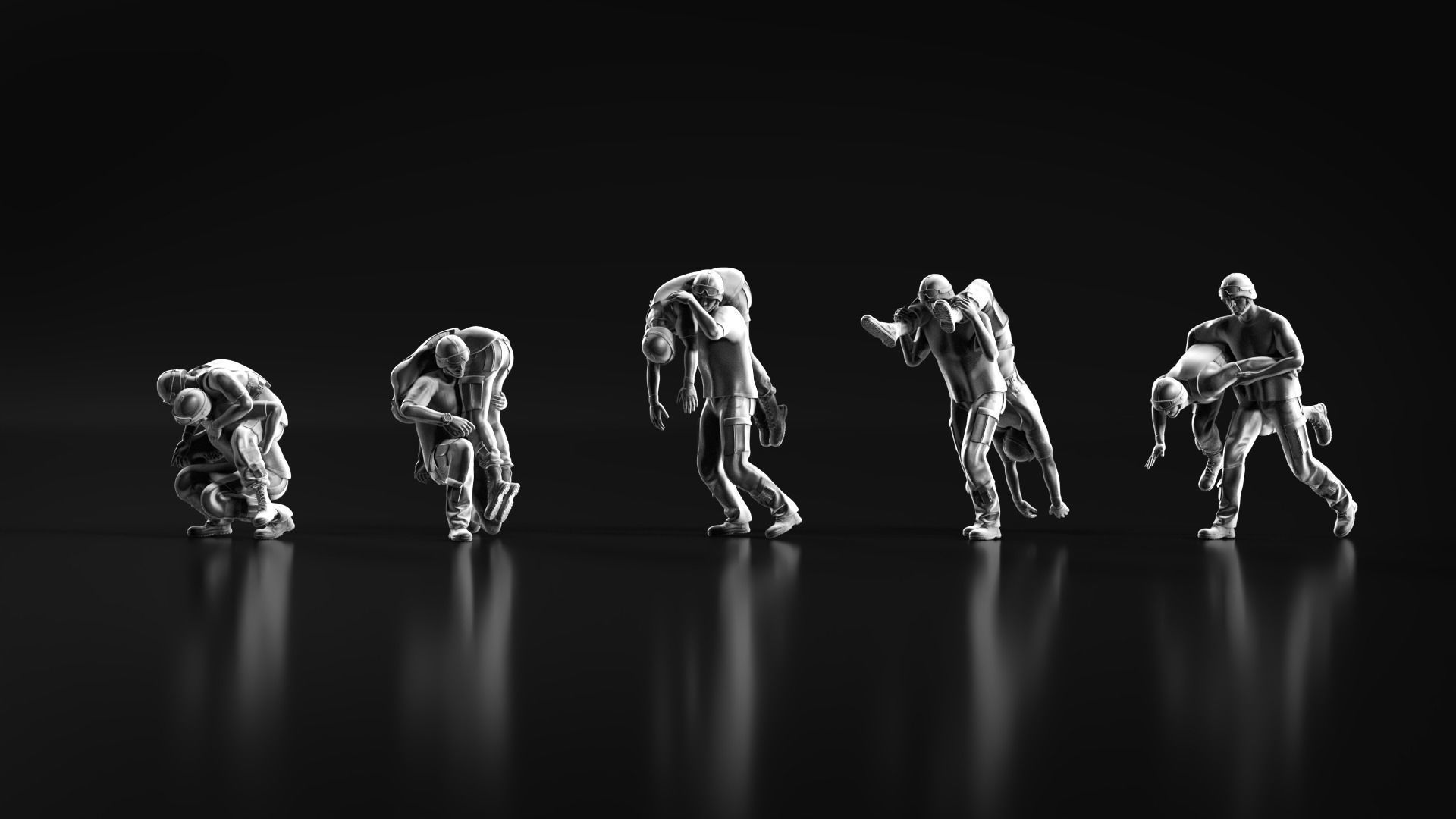 wounded soldier 3D print model_9