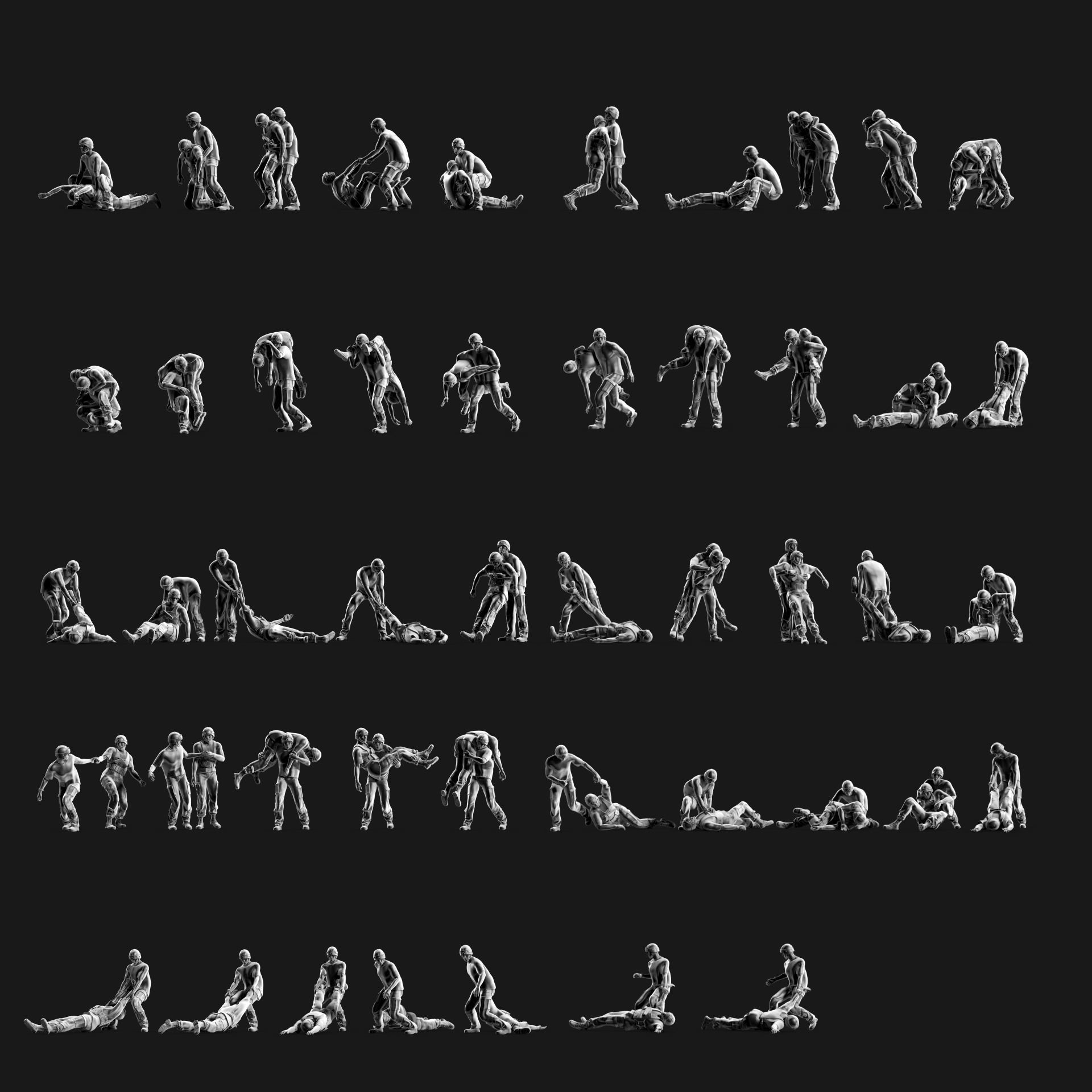 wounded soldier 3D print model_1