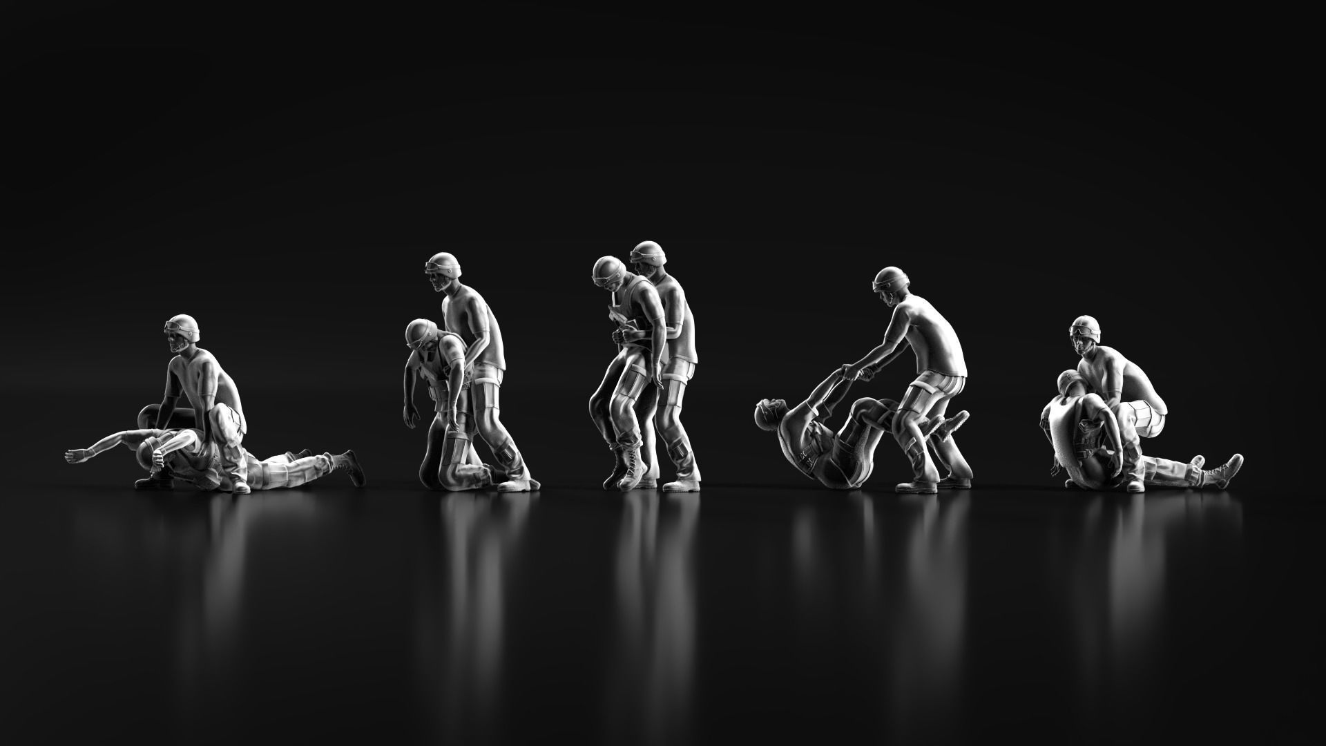 wounded soldier 3D print model_8