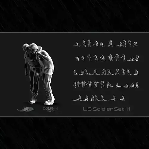 wounded soldier 3D print model