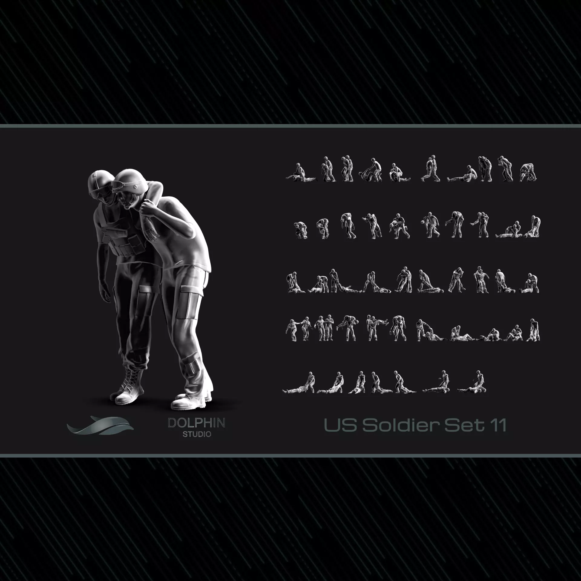 wounded soldier 3D print model_0